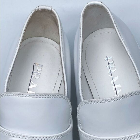 Prada Spazzolato Logo Platform Leather Loafers size 39 - Picture 11 of 14